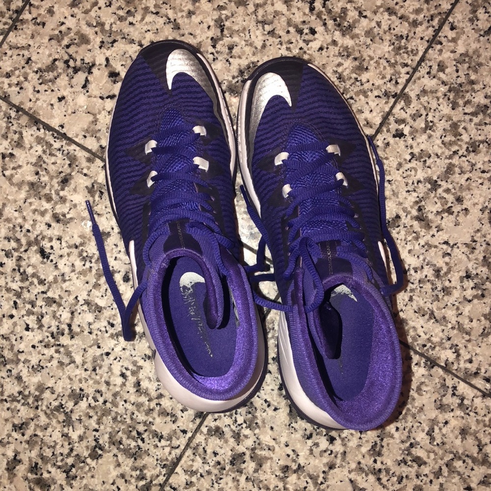Purple Nike Zoom Clearout basketball shoes